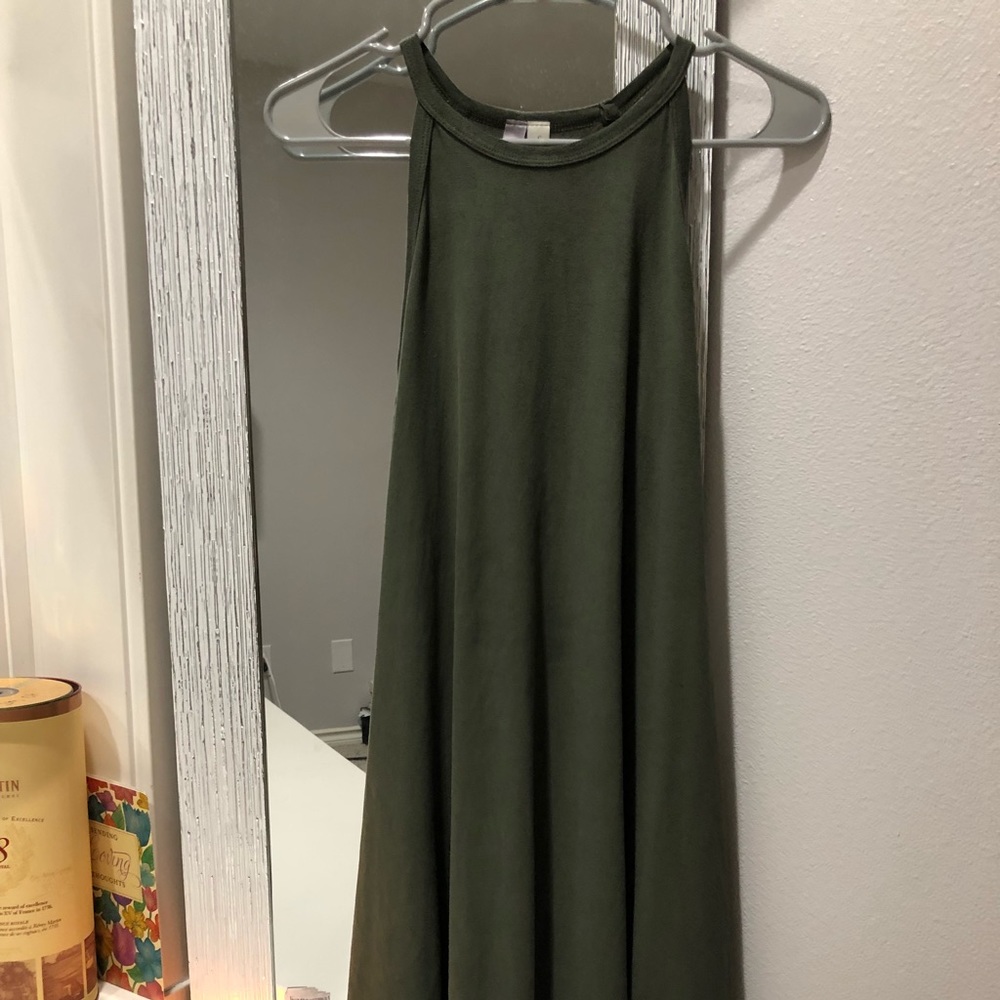 Suede Olive green dress - Picture 1 of 4
